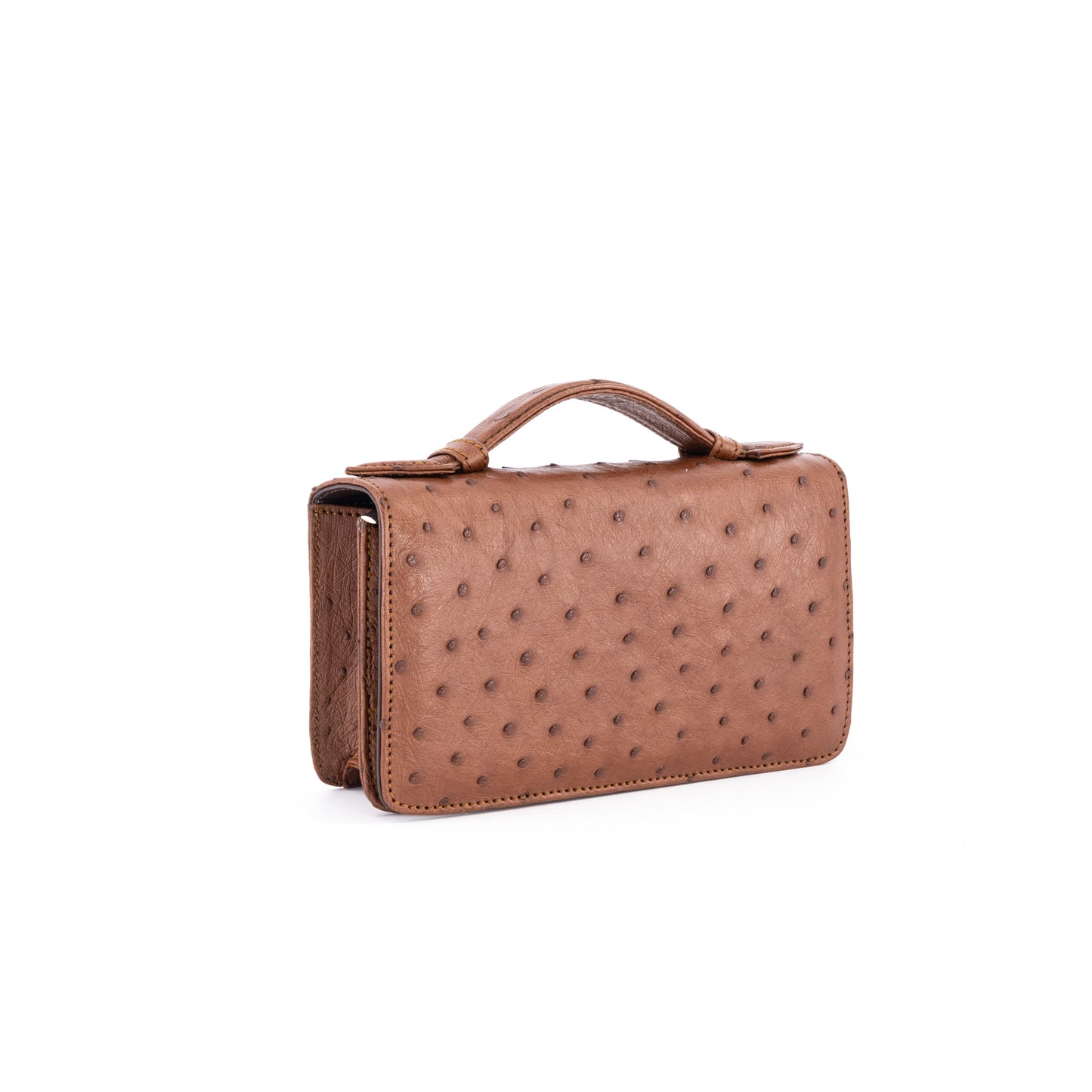 Handle Clutch Ostrich Bag