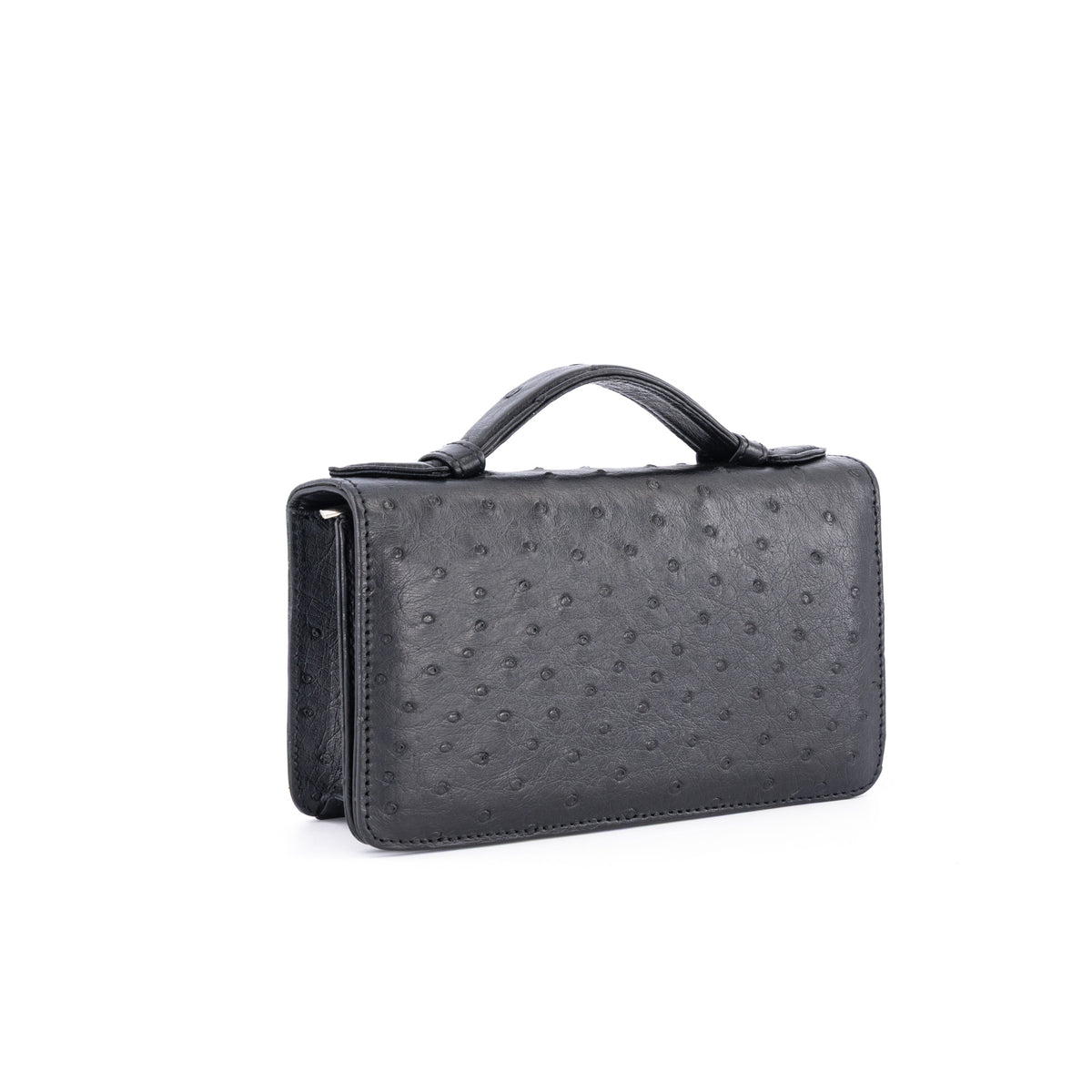 Handle Clutch Ostrich Bag