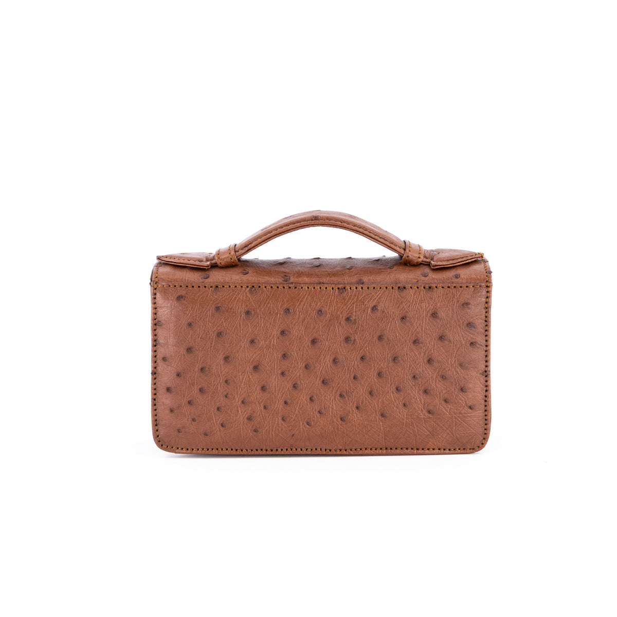 Handle Clutch Ostrich Bag