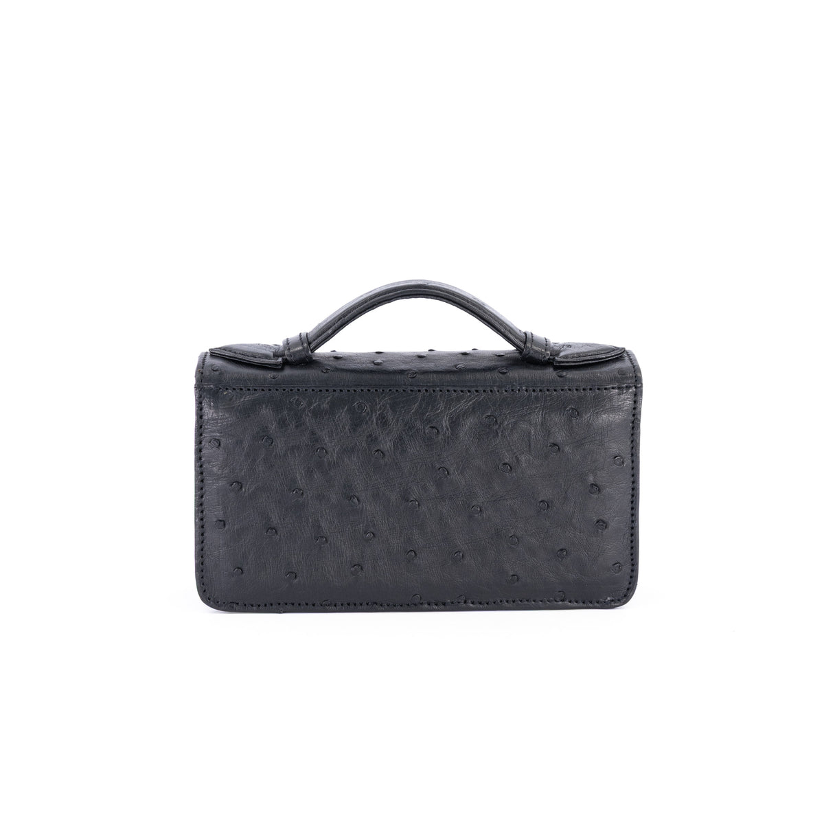 Handle Clutch Ostrich Bag