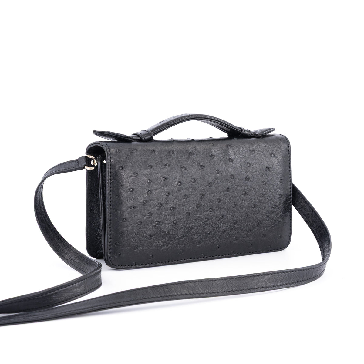 Handle Clutch Ostrich Bag