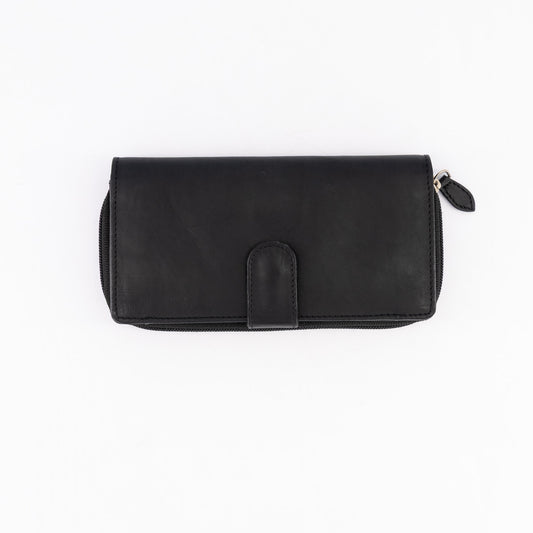 Zip-Around Leather Wallet