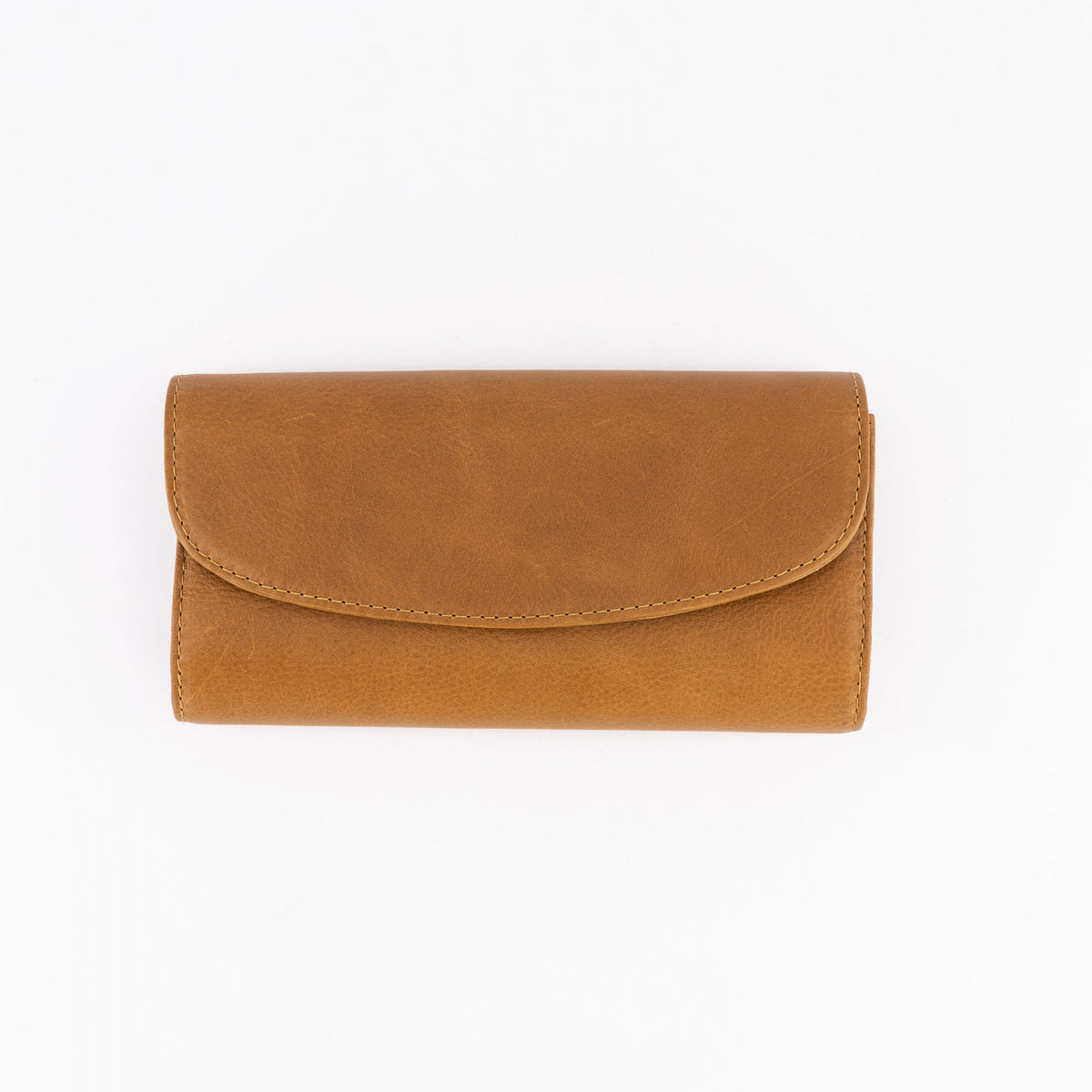 Oval Flap Leather Wallet
