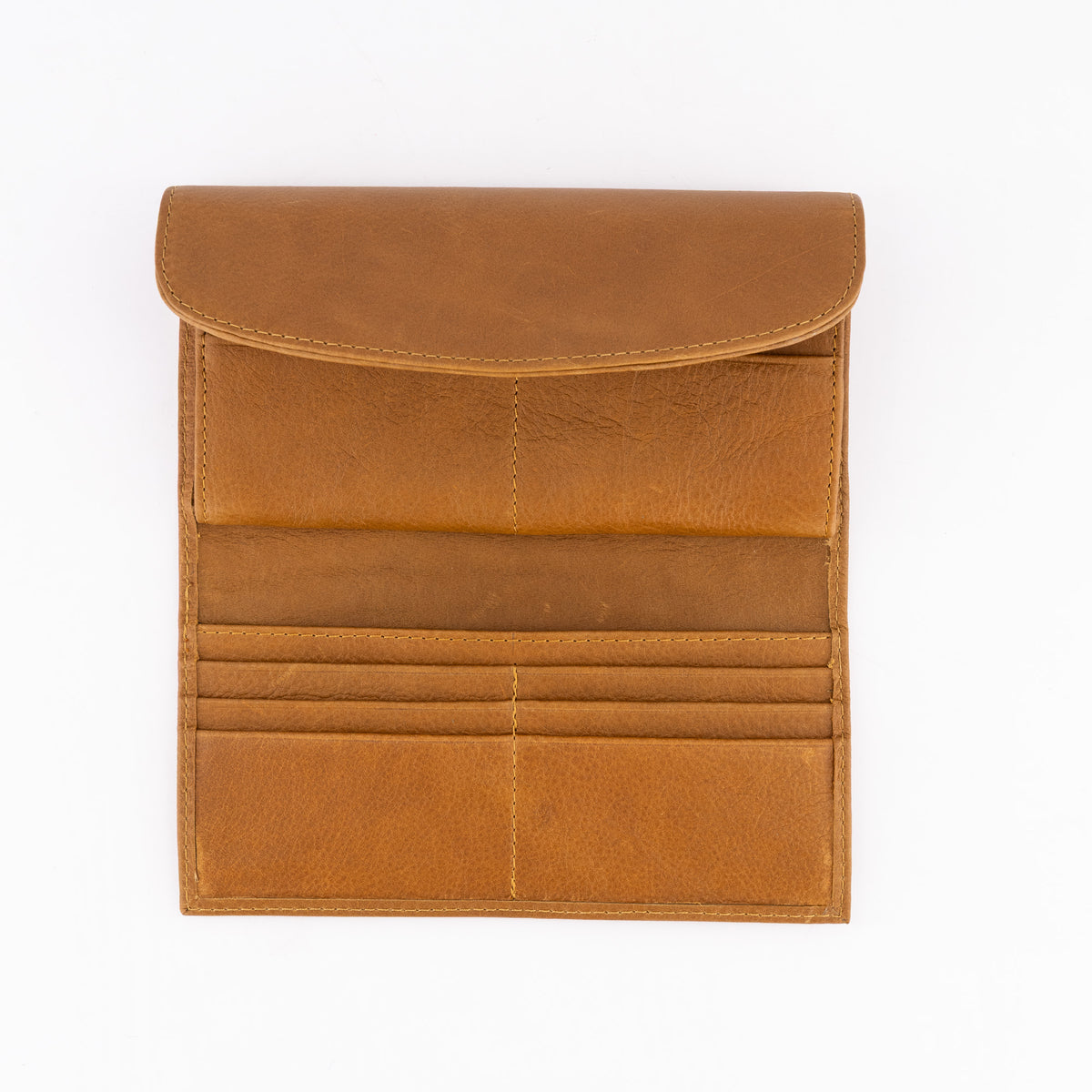 Oval Flap Leather Wallet