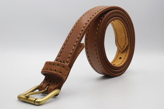 Mens Saddle Stitch Leather Belt